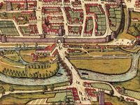 This detail, from the Braun Hogenberg map of 1597 shows the bridge
