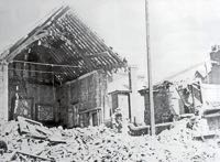 The interior was exposed by the damage from bombing