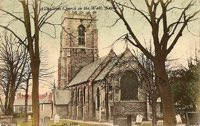The church depicted in an early, coloured, postcard