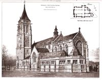 Architects drawing of Emmanuel Church, Okehampton Road.
