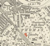 Map showing position of the brewery