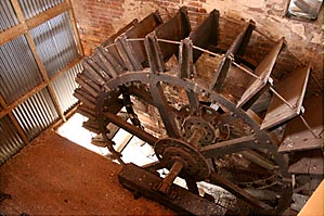 The restored wheel at Cricklepit