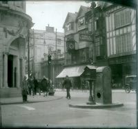 A police pillar type box at the junction of High Street and Bedford Street