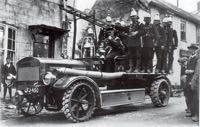 The first petrol fire engine