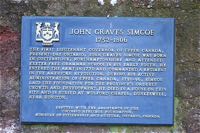 The plaque to Simcoe in Cathedral Close