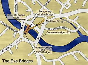 Map of the Exe Bridges