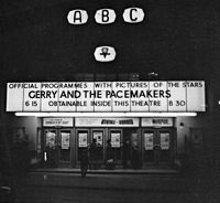 The canopy lit up for a Gerry and the Pacemakers.
