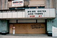 Boarded up, ready for demolition in 1987.