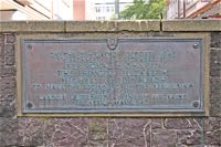 The bronze plaque that Princess Elizabeth unveiled