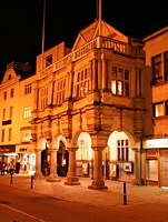 The Guildhall at night.