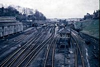 The goods yard towards the end of the steam era.