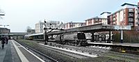 Central Station in the days of steam, with the modern flats