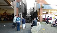 Narrow Goldsmith Street cut through the Guildhall Centre