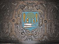 A decorated panel in the main hall