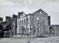 The remains of the burnt out Bedford Chapel