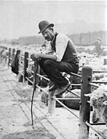 A farmer takes a rest at the Bonhay Market.