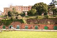 The cellars in the sandstone cliff