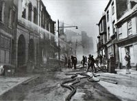 Looking up Paris Street during the blitz, with the Palladium on the left