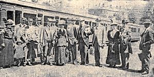 Exeter City leaving Queen Street Station