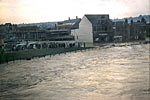 The river overflows Okehampton Street