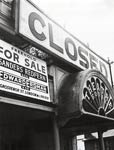 The closed notice over the theatre