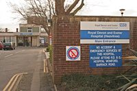 The main entrance to the modern Heavitree Hospital