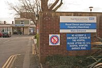 The main entrance to the modern Heavitree Hospital