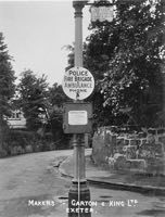 An early police pillar type box manufactured by Garton and KIng