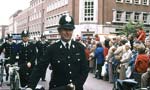 Police cyclists in the High Street