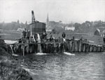 Coffer dam across the canal