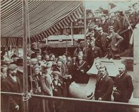 Widgery laying the foundation stone for the new Exe Bridge