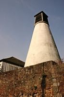 The chimney that vents the malthouse kiln