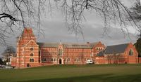 The view of the school across the playing fields