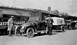 Ambulance trailers waiting at Central Station