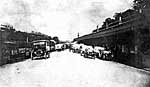 Ambulance trailers waiting at Central Station