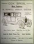 Cox Bros. motor engineers advert