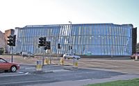 The glass frontage of the Leisure Centre