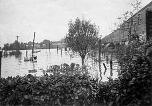 Exwick playing fields in flood