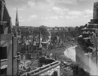 The north side of Bedford Circus has been destroyed in the blitz