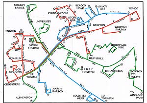 The route map in May 1984