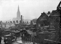 The lower car park and malt house, Paul Street.