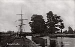 Horse pulling a ship in the canal