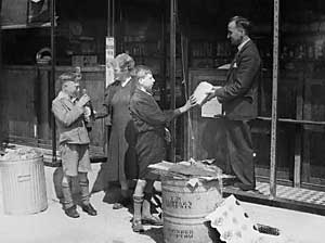 Rations being handed out in Exeter