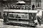 A band travels on a tram